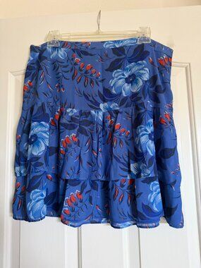 NWT Loft Size 12 Blue Floral Skirt